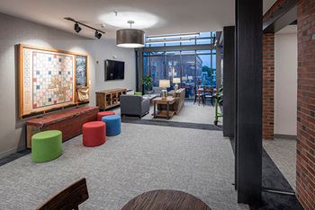 Sports and Game Lounge at The News Apartments in Troy NY